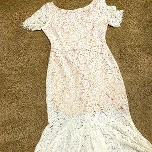 White Lace Mermaid Dress